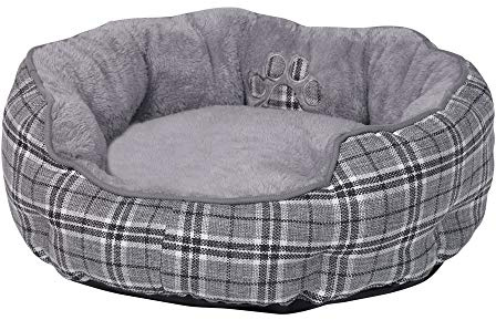 Nobby Komfortbett rund Classic KAPU grau kariert; Ø 70 x 20 cm