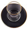 KARACA Retro Anthracite Tea Set for 6 People, Turkish Tea Glasses with Saucers, 12 Pcs, Gold Decal Details