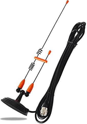 HYSHIKRA Dual Band Mobile Antenna, Magnetic Mount Whip 144/430Mhz with 4 Meters RG58U Coax Cable for Yaesu Midland Icom Motorola Kenwood Vehicle Transceiver (orange)