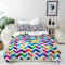 ANHOPE Regenbogen Chevron Streifen Bettwäsche Set 3 Teilig Bettbezug 135x200 cm + 2 Kissenbezug 50x70 cm Weich Microfaser Bettbezüge Set mit Reißverschluss Bettdeckenbezug für Kinder Mädchen