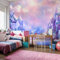 Wallepic Selbstklebende Fototapete Magisch Berge Steinoptik Himmel 208 x 146 Moderne Tapete XXL Wolken Tiere Vögel Wohnzimmer Schlafzimmer Büro Flur Wandtapete Br. 208 cm x Hö. 146 cm
