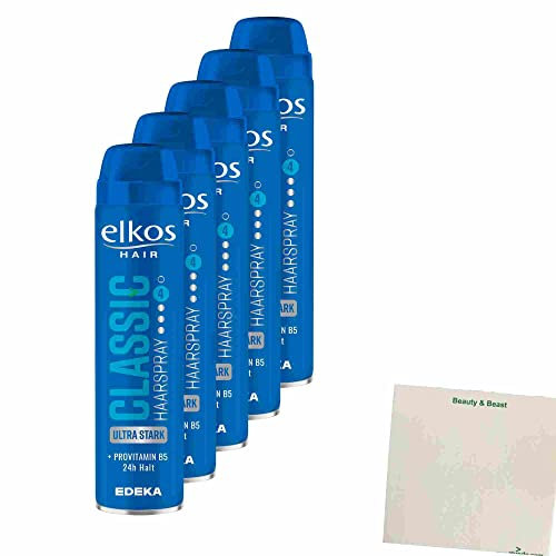 Elkos Haarspray Classic ultra stark 5er Pack (5x300ml) + usy Block