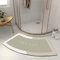 EUPXRHY Duschmatte Halbrund, Kieselgur Gebogene Duschmatte, Gummi rutschfeste Duschvorleger Runddusche, Saugfähig Dusch Vorlegematte Für Eckdusche, Waschbarer Duschvorleger Eckdusche,Beige,45x100CM