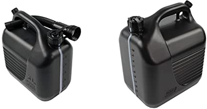 Tayg Bidon 10 litres homologué avec canule et bande de mesure, noir, 602078 & Bidon 5 litres homologué avec canule et bande de mesure, noir