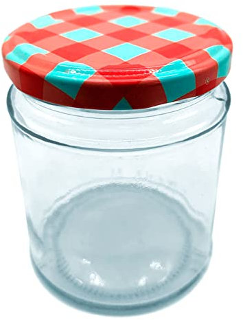 Tradineur - Tarro de vidrio multiusos, bote, frasco facetado con tapa de rosca, guardar mermelada, miel, frutos secos, especias (8,5 x 7 cm, 250 ml)