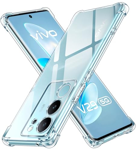 ivoler Klar Silikon Hülle für Vivo V29 5G mit Stoßfest Schutzecken, Dünne Weiche Transparent Schutzhülle Flexible TPU Durchsichtige Handyhülle Kratzfest Case Cover