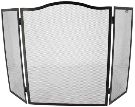Grille de protection cheminée - Pare feu cheminée - Pliable 3 panneaux - Longueur 96cm - Hauteur 58cm - Acier