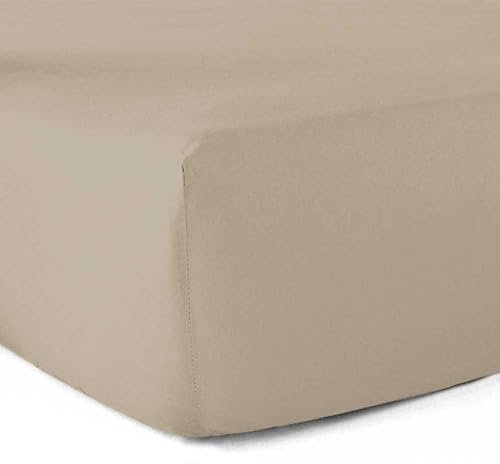 Drap-Housse 100% Coton 57 Fils - Ficelle - 90 x 190 cm - Bonnet 30 cm