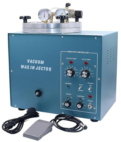 HYQNG Vakuum-Wachs-Injektor, 510 W, Schmuck-Vakuum-Gießmaschine, Schmuck-Vakuum-Wachsmaschine, Vakuum-Einbett-Gießmaschine, Schmuck-Wachs-Injektion, 3 kg Kapazität, Einstellbarer Druck
