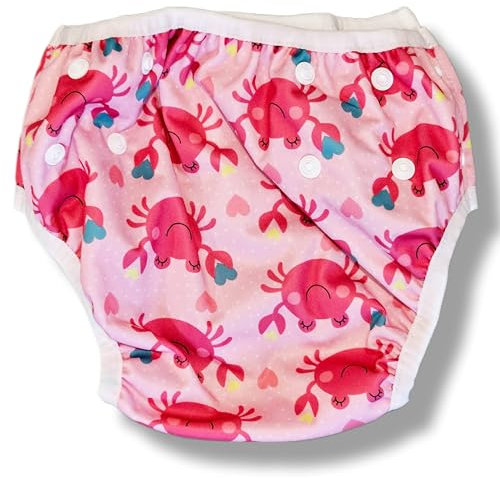 Pañales Reutilizables para Nadar para Bebés, entrenamiento para Bebés Lavables,Pañales para Nadar para Bebés para Piscina o Playa. TetebyNoa (1 Rosa)
