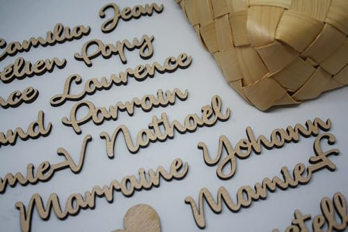 Marque Place Mariage en bois Marque place personnalisé marque place baptême prénoms en bois