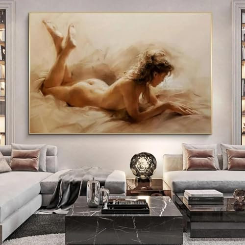 ZHAOLIN Abstrakte nackte Frau Leinwand Malerei Wandkunst Sexy nackte Frau Körper Poster Drucke für Schlafzimmer Wohnzimmer Wohnkultur Geschenk 80x120cm (32x47in) Rahmenlos