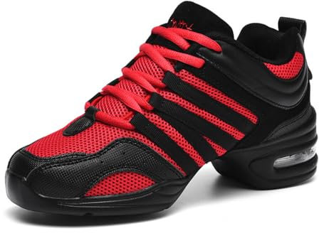 Hixingo 2024 Jazzschuhe Damen Cheerleader Schuhe Lace Up Tanzsneaker Damen, Geteilte Sohlen Line Dance Schuhe Damen, Zumba Schuhe Damen für Yoga Fitness Gymnastik Training Schuhe