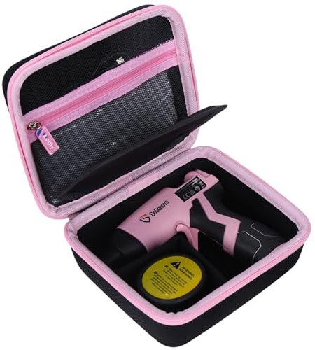 worfty Storage Case for GoGonova Cordless Glue Gun, Hard Waterproof Carrying Case for GoGonova 15s Fast Preheating 2Ah 4V Cordless Hot Glue Gun with Glue Gun Sticks Pocket, Pink, Case Only (Pink)