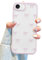 Jusy Compatible with iPhone 7/8/SE Bow Phone Case, Cute Clear Pink Ribbon Bowknot Pattern Aesthetic Soft TPU Transparent Cases Full Camera Protective Phone Cover for Women Girly - Pink
