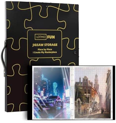 LOTMOFUN Puzzle-Aufbewahrungsordner für 1000 Teile: Puzzle-Organizer großer Kapazität mit 25 Taschen, Platz für 50 Puzzlesätze, staubdicht und schützend, ideale Puzzle-Zubehör, ideal als Weihnachts
