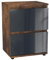 URBNLIVING Hochglanz-Nachttisch mit 2 Schubladen, Schlafzimmerschrank mit glattem Metallläufer, moderne Kommode, Nachttisch, Kommode für Schlafzimmer, Wohnzimmer, Büro, 49 cm (rustikales Braun und