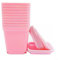 Lot de 10 pots de fleurs carrés en plastique avec drainage pour des plantes saines (rose)
