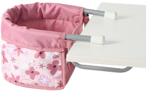 Bayer Chic 2000 Puppentischsitz Blumen – Puppenhochstuhl für Tisch, rosa | Praktischer Puppen-Tischsitz ab 3 Jahren mit Blumen-Muster & Sicherheitsgurt. Für Tischplatten bis 4 cm.