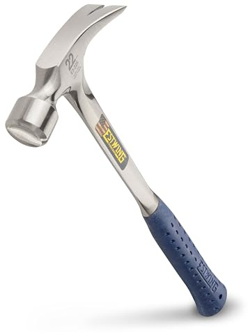 ESTWING Framing Hammer - 22 oz USA Made Long Handle Straight Rip Claw Hammer with Smooth Face & Shock Reduction Grip - E3-22S