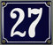 Buddel Bini Wetterfestes Emaille Hausnummernschild 27 12 x 14 cm, sofort lieferbar, blau