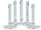 Relaxdays 5 x Party Popper 40 cm im Konfettikanonen Set, Konfetti Bombe für Hochzeit und Geburtstag, Konfetti Shooter 6-8 m Effekthöhe, Silber metallic