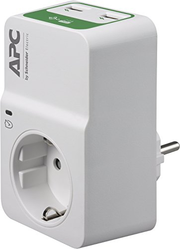 APC – Surge Arrest Essential PM1WU2-GR Protección Contra Subidas y Picos de Tensión, incl. 2 puertos USB de 2,4A