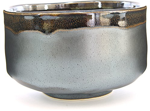 Mino Ware Japanese Handcrafted Matcha Tea Bowl Black, Matcha Tea Cup Ceremony, Authentic Pottery, Kuro Oribe Chawan