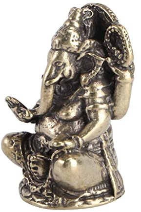 Supvox Thai Buddha Statue Meditierender Sitzender Elefant Figur Statue Skulptur Elefant Gott des Reichtums Feng Shui Haus Dekoration Ornaments (Gold)