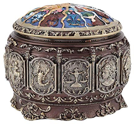 MAGT Spieluhr, Vintage Spieluhr 12 Sternbilder Spieluhr mit Sternbildern Rotierende Göttin LED Lichter Klassische Spieluhr als Geschenk(Leo)