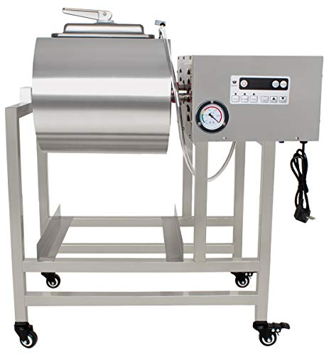 Beeketal 'FTB-38' Gastro Vakuum Tumbler auf Rollen mit ca. 38 Liter Volumen (Max. 20 kg Fleisch), Vakuum Marinator zum schonend mischen, marinieren, einsalzen und poltern von Fleisch unter Vakuum