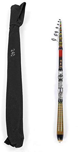 Angelrute Teleskop Kohlefaser Angelrute 1,2 m-2,4 m Surf Sea Angelrute für Angelfreunde(240CM)