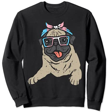 Pug Transgender Headband Bandana Trans Pride Flag LGBT Dog Sweatshirt