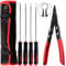 Keadic 5 Pcs 9 Angle Tip Lock Ring Pliers and Long Precision Hook Kit with Storage Bag, Heavy duty Snap Pliers Car Repair Tool Set for Hose Remover O Ring Removal