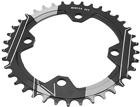 VGEBY Narrow Wide Kettenblatt, Lebycle 104 Mm BCD Mountainbike Narrow Wide Kettenblatt Aluminiumlegierung 38T Narrow Wide Einzelkettenblatt(38T Schwarz)