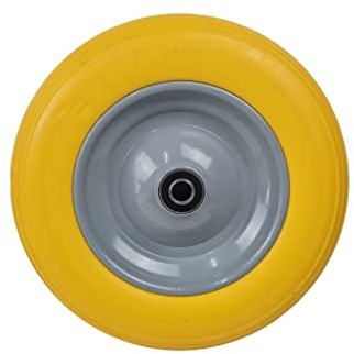 1 PU-Schubkarrenrad 4.80/4.00-8, Stahlfelge grau gepulvert, Kugellager, max.180Kg, pannensicher, Hersteller HKB, Artikel-Nr. 161820 PU Schaum