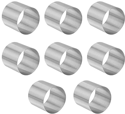 Healeved 8Pcs Round Mousse Cake Moulds Stainless Steel Biscuit Mold for Baking Easy Demoulding for Home Kitchen Desserts