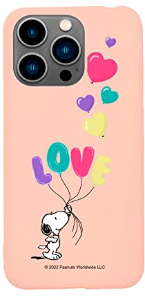 Snoopy Offizielle Schutzhülle für iPhone 14 Pro von Snoopy, Love Ultra Weich zum Schutz Ihres Handys, Schutzhülle aus flüssigem Silikon mit offizieller Lizenz