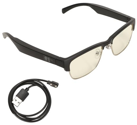 Bone Conduction Glasses, Smart Glasses Bluetooth Audio Sunglasses Open Ear Headphones Stereo HD Calls Noise Reduction P5 Waterproof, Touch Switch, for Women and Men(B Silver)