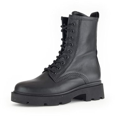 Gabor Damen Combat Boots, Frauen Stiefeletten,Wechselfußbett,Moderate Mehrweite (G),Bootee,Booties,schwarz(Micro/Uni),37.5 EU / 4.5 UK