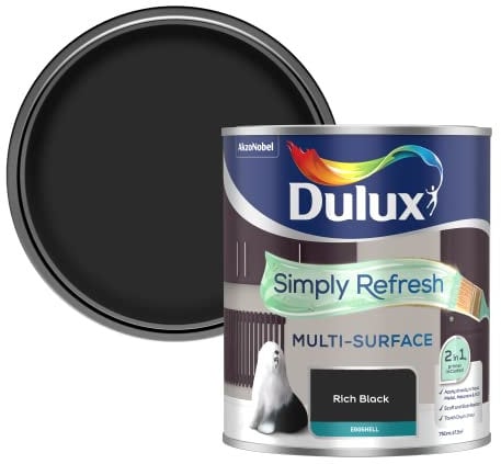 Dulux Simply Refresh Multi Surface Eggsgell Paint - Rich Black - 750ML