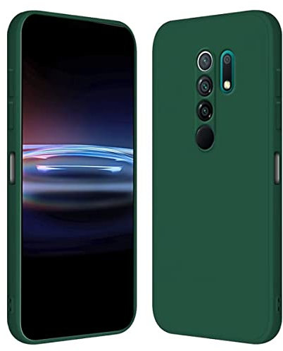 RankOne Coque pour Redmi 9 (6.53 inches) Étui en Silicone TPU Souple - Vert foncé