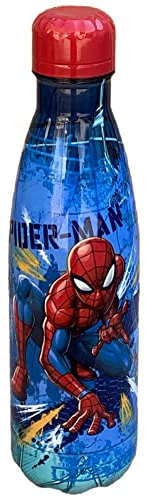 Bouteille isotherme en acier inoxydable Marvel Spiderman avec bouchon dévissable, bouteille d'eau pour enfants garçons bleu et rouge 500 ml