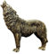 anso Kunstharz Löwe Figur Wolf Skulptur Tischplatte Dekor Kunst Statue Pferdekopf Ornament (Gold Wolf)