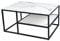 Riess Ambiente Eleganter Couchtisch Boutique 90cm weiß Kristallglas Marmor-Dekor schwarzes Gestell, moderner Beistelltisch mit Ablagefach