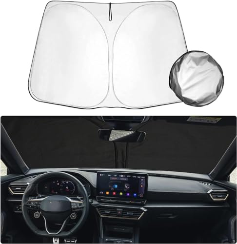 YoQIK Coche Lunas Delanteras Parasoles para Renault Twingo Twizy Vel Satis Wind Zoe,Plegable Parasol Parabrisas Delantero Cubierta Anti UV Rayos Enfriamiento Accesorios,B 145 * 80