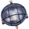 Wandlampe außen Maritim Messing massiv Glas Ø 21 cm E27 Blau IP64 Schiffslampe Außenleuchte Garten Haus Balkon