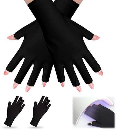 YueYiZhiHui UV Gloves for Gel Nails 1 Pair UV Protection Gloves for Manicures UPF 50+ Nail Skin Care Fingerless Gloves Anti UV Gloves for Nail Lamp Protect Hands from UV Harm