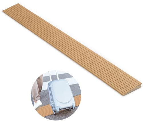 90x5x1CM Schwellenrampe, Türschwellenrampen, PVC Rollstuhlrampe, rutschfeste Oberfläche, Gummirampe Auffahrrampe Schwellenrampe für Rollstuhl, Kinderwagen, Rollator oder e Scooter