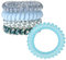 JJUNW 5 Stück Spiral Haargummis, Mehrfarbig groß Telefonkabel Haargummi Elastisch Zopfgummi Elastisch Haarband für Damen und Mädchen(Blaue Serie)